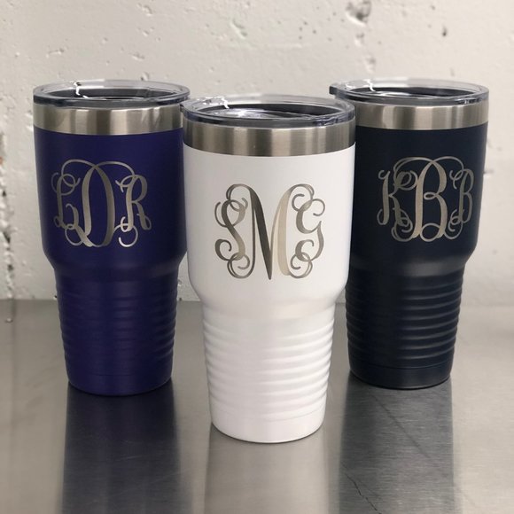 SCRIPT MONOGRAM TUMBLER - Picture 2 of 5